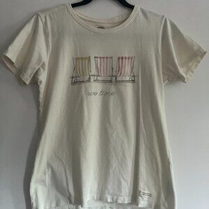 Life is Good "We Time" Women's Size Medium 100% Cotton Tee - like new